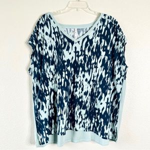 COZY by LulaRoe Gabby Pullover Top Plus Size 2X Aqua Blue Cap Sleeve Tee Shirt